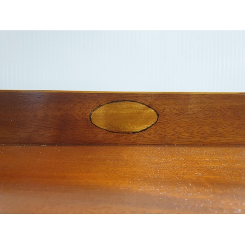 499 - Pair of One Door/One Drawer Inlaid Mahogany Bedside Lockers, H:84 x W:42 x D:35cm