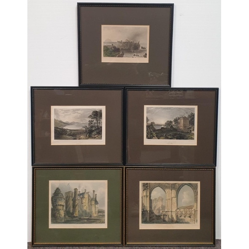 509 - Lot of Five Framed Etchings, H:32 x W:37cm