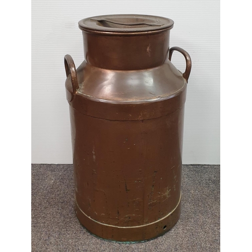 514 - Old Copper Milk Churn, H:52 x D:30cm