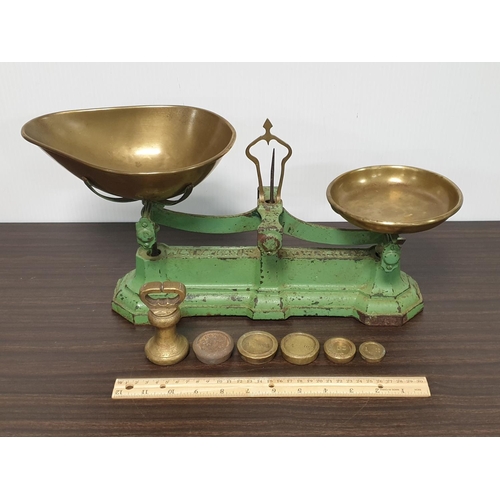 537 - Brass and Iron Scales with Brass Weights