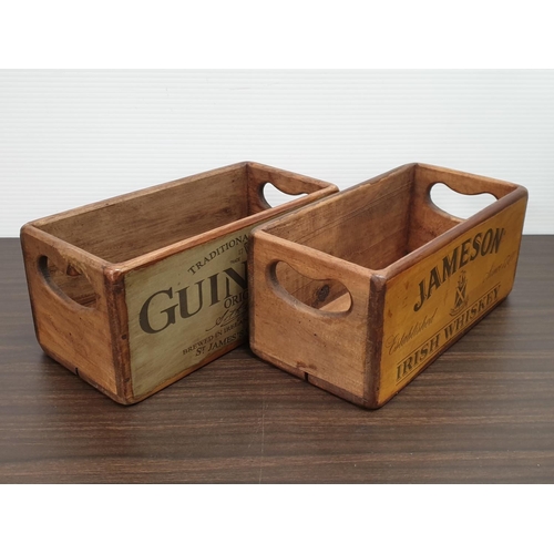 571 - Jameson Irish Whiskey and Guinness Wooden Crates, H:11 x W:26 x D:13cm