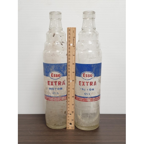 572 - Pair of Vintage Esso Glass Bottles, height: 36cm