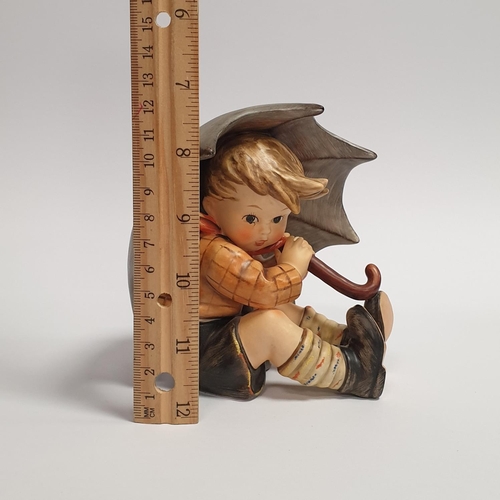 583 - Large Hummel Figurine, Boy with Umbrella Height 12cm