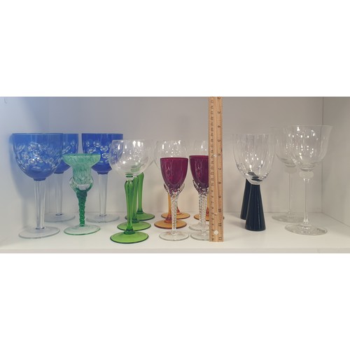 629 - Collection of Coloured Glass Stemware