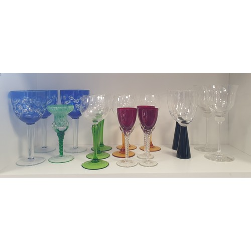 629 - Collection of Coloured Glass Stemware