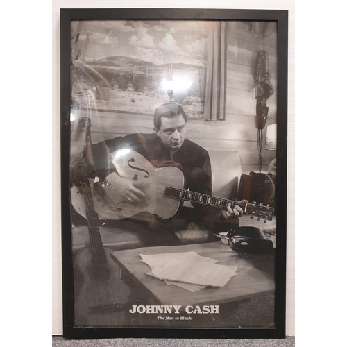 635 - Framed Johnny Cash Poster, H:97 x W:66cm