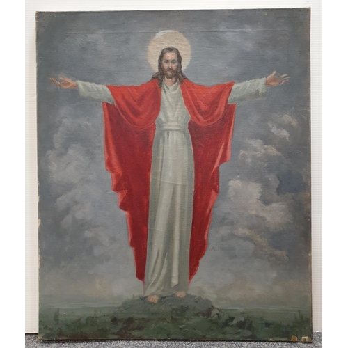 641 - Religious Painting on Canvas, H:77 x W:63cm