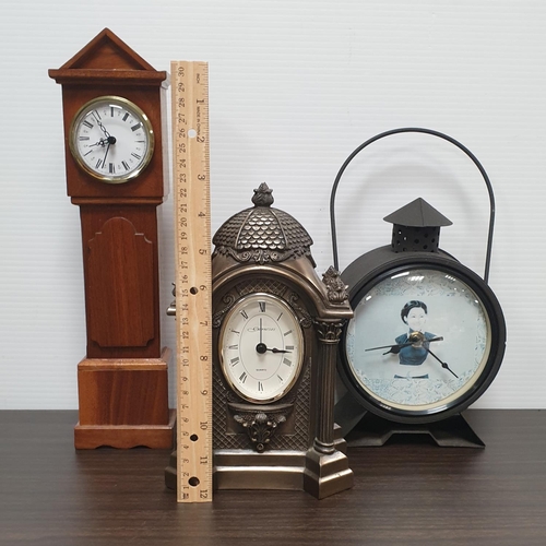 648 - Genesis Mantle Clock and Two other small Clocks