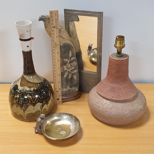 650 - Assorted Odd Lot to include Two Stoneware Table Lamps