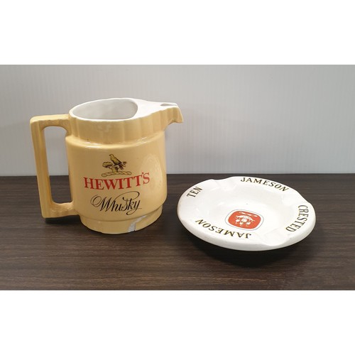 626 - Arklow Pottery Hewitt's Whiskey Jug (some damage) and Arklow Pottery Jameson Crested Ashtray