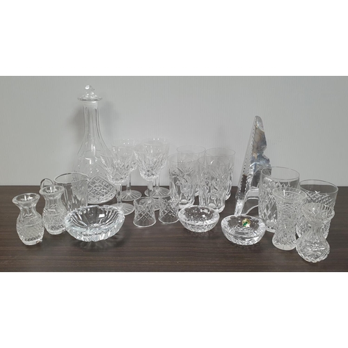 657 - Large Collection of Cut Glass including Waterford Crystal Ashtrays