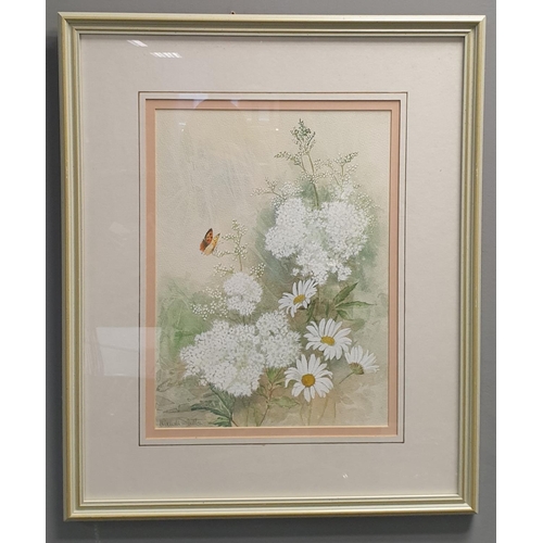 664 - Framed Wanda Sutton Watercolour, H:53 x W:44cm