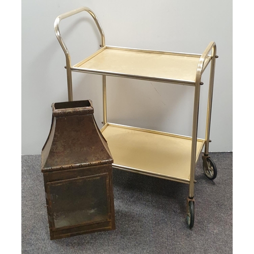 668 - Vintage Trolley and Metal Lantern