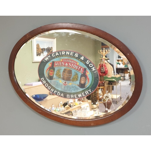 679 - Oval Wall Mirror - Drogheda Brewery. H:48 x W:69cm