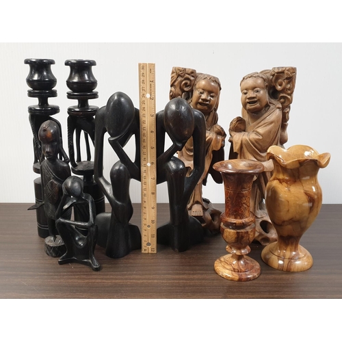 726 - Collection of Oriental and African Style Wooden Ornaments