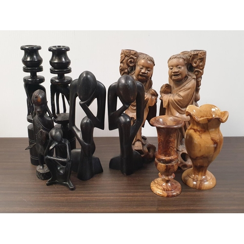 726 - Collection of Oriental and African Style Wooden Ornaments