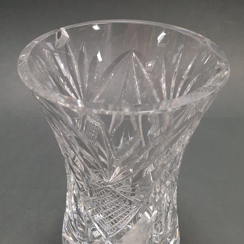 801 - Two Waterford Crystal Vases (with damage), H:15/17.5cm