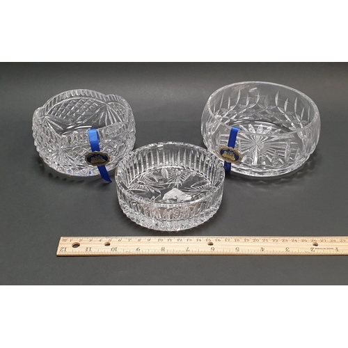 802 - Two Tipperary Crystal Bowls and Wine Bottle Coaster