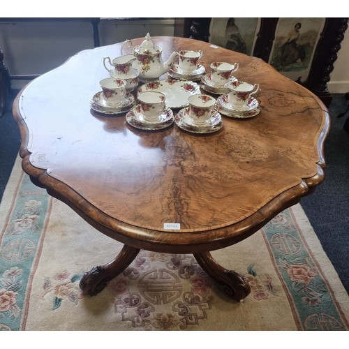 95 - Victorian Walnut Tilt Top Table Breakfast Table, H:72 x W:144 x S:112cm