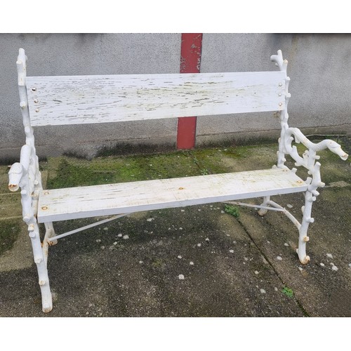 811 - Snake Head Cast Iron and Timber Garden Bench