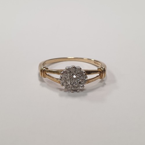 815 - 9ct Gold and Diamond Ring Size P 1/2