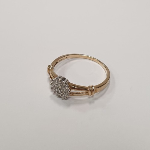 815 - 9ct Gold and Diamond Ring Size P 1/2