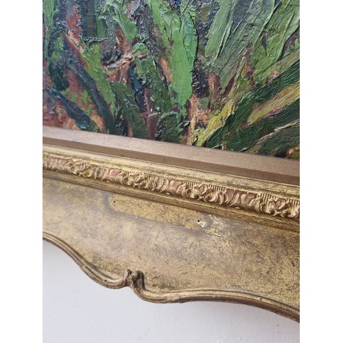 5 - Gilt Framed Oil on Board, In the Manner of William Leech RHA Concarneau Secret Garden (Label on Back... 