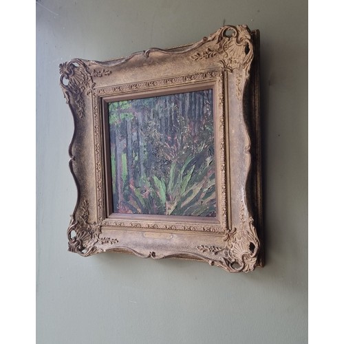 5 - Gilt Framed Oil on Board, In the Manner of William Leech RHA Concarneau Secret Garden (Label on Back... 