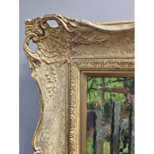 5 - Gilt Framed Oil on Board, In the Manner of William Leech RHA Concarneau Secret Garden (Label on Back... 