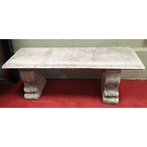 780 - Concrete Garden Bench, 115cm long (new Image to Follow)