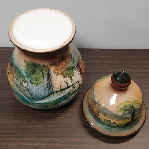 10 - Painted Porcelain Ginger Jar, H:37 x D:20cm