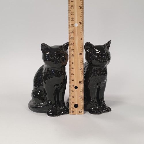 36 - Pair of Black Sylvac Cat ornaments and One Other, height 12cm