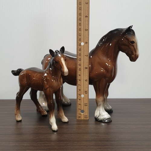 43 - Lot of 2x Porcelain Horse Ornaments _ 1x Beswick Tallest 19cm