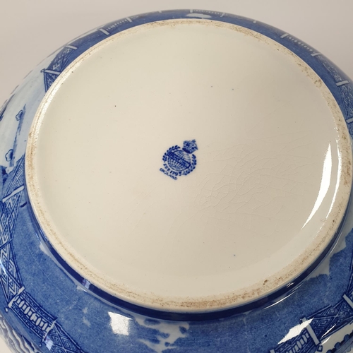 53 - Minton Blue & White Bowl (D:22cm) and Royal Bonn Delft Bowl (D:18cm)