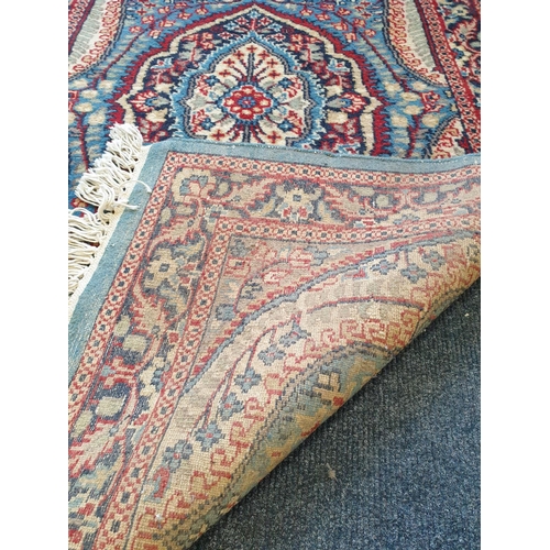 63 - Blue Ground Wool Rug, L:150 x W:90cm