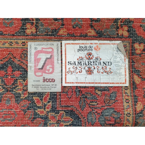76 - Lot of 2x Red Ground Samarkand Wool Rugs, L:91 x W:66cm
