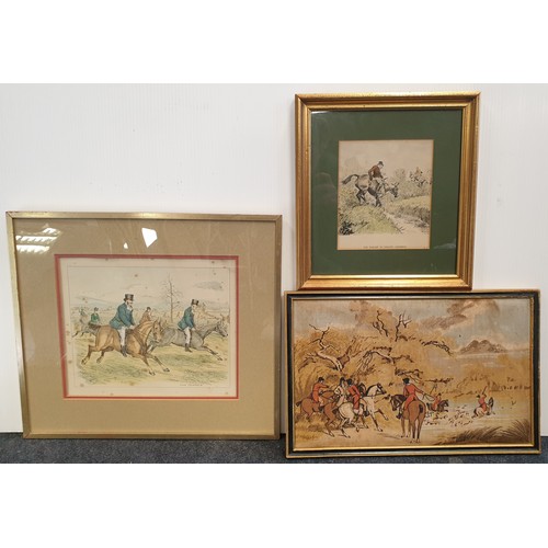 114 - Three Framed Hunting Picture, including Snaffles Print 