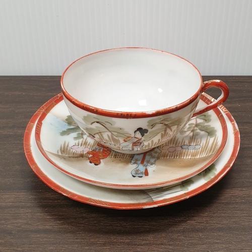 116 - 41pcs oriental tea set, some damage as photographed