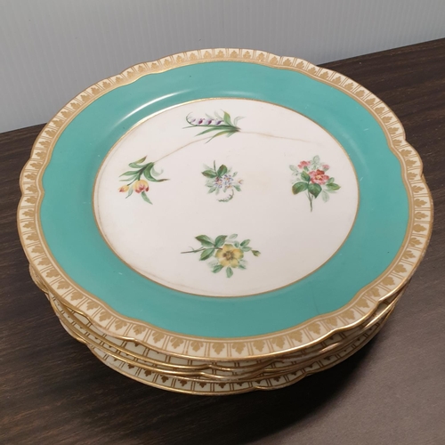 117 - Antique Porcelain Dessert Service Green and Floral