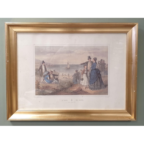 167 - Gilt framed Victorian print - The Water. H:61 x W:81cm