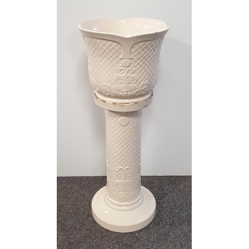 233 - Porcelain Jardiniere on Stand, H:59 x D:23cm