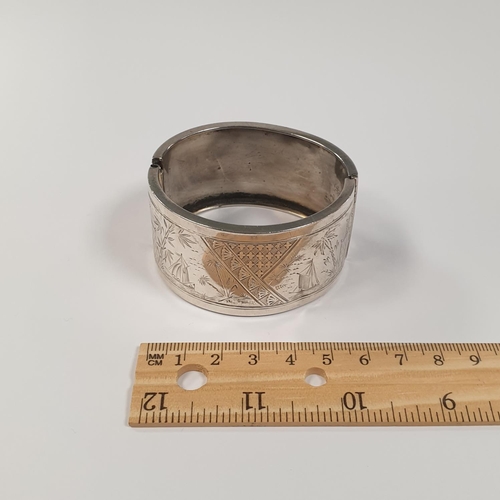 306 - Silver Victorian Bangle, opening diameter 2