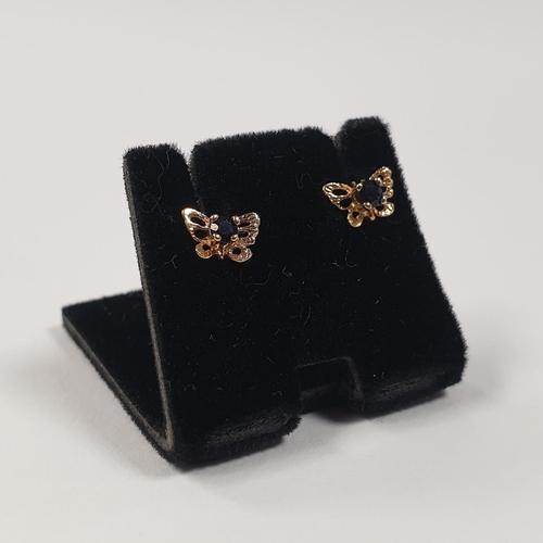 313 - 9ct Sapphire-Set Butterfly Earrings