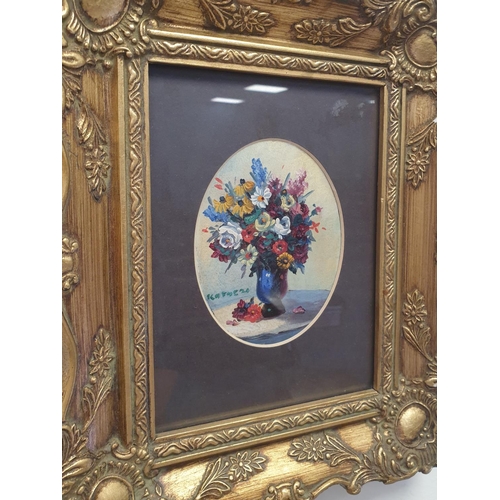 269 - Small Gilt Framed Painting, Still Life of Flowers in Vase H:30 x W:25cm