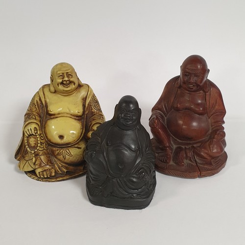 286 - Lot of 3x Three Buddha Figures, tallest height 10cm