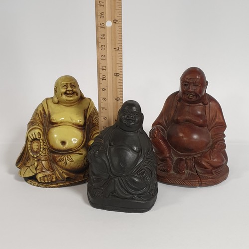 286 - Lot of 3x Three Buddha Figures, tallest height 10cm