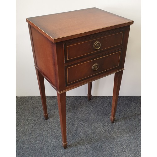 360 - Lot of 2x Mahogany Two Drawer Bedside Chests H: 71cm x W: 42cm x D: 31cm