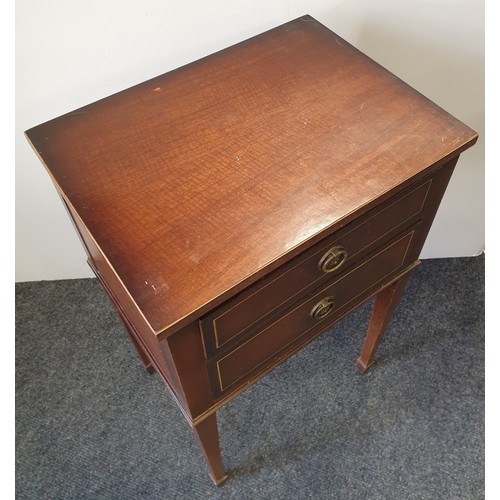 360 - Lot of 2x Mahogany Two Drawer Bedside Chests H: 71cm x W: 42cm x D: 31cm