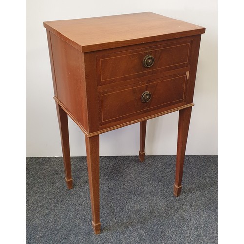 360 - Lot of 2x Mahogany Two Drawer Bedside Chests H: 71cm x W: 42cm x D: 31cm