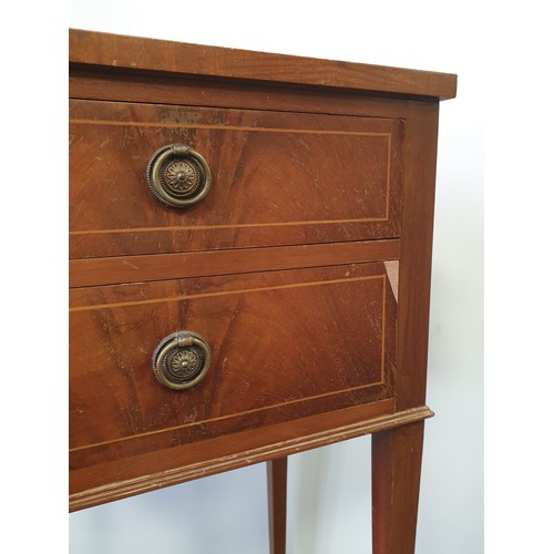 360 - Lot of 2x Mahogany Two Drawer Bedside Chests H: 71cm x W: 42cm x D: 31cm